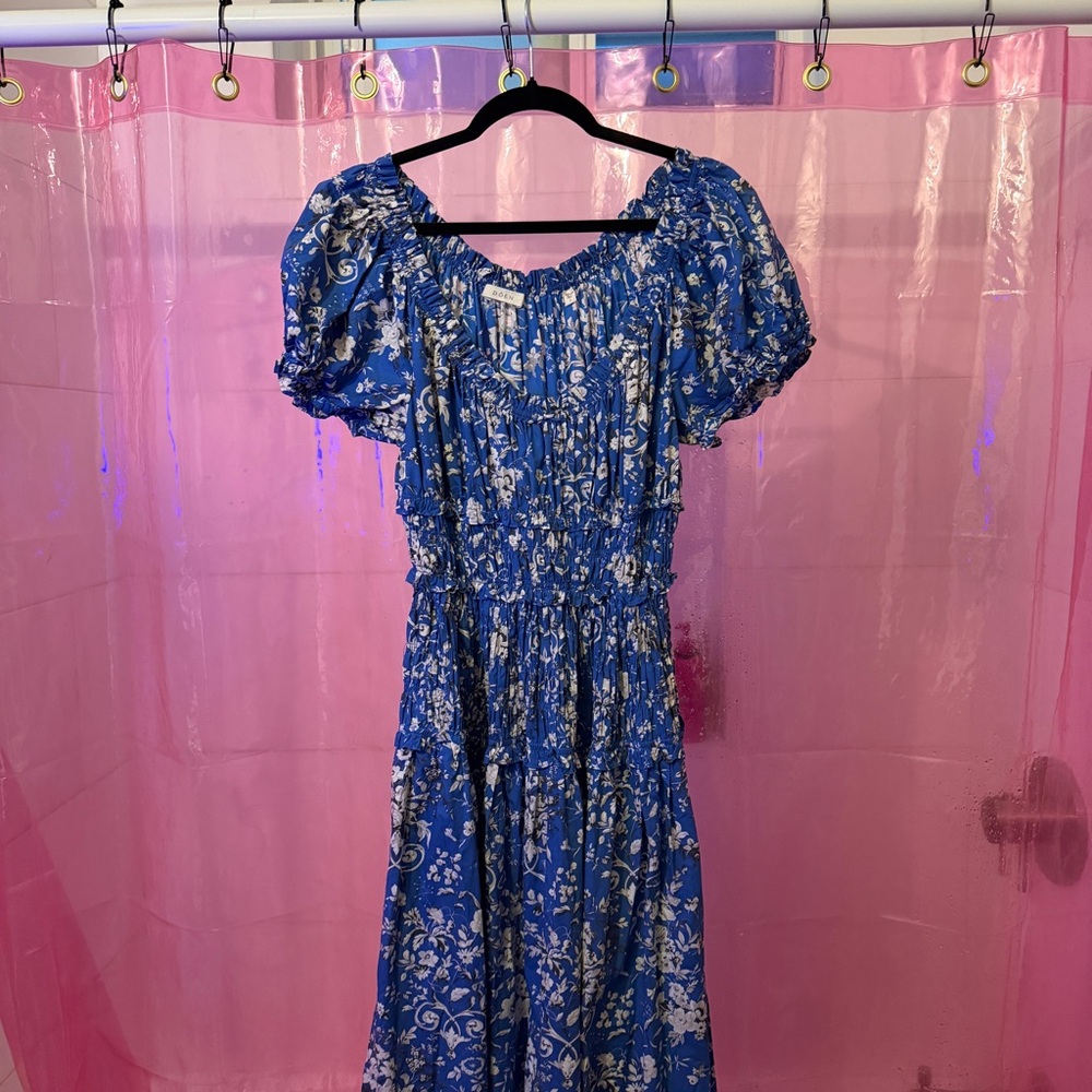 Down Blue floral Leanne dress size large